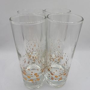Baileys Irish Cream Etched BB Gold polka dot shot glasses set of 4.